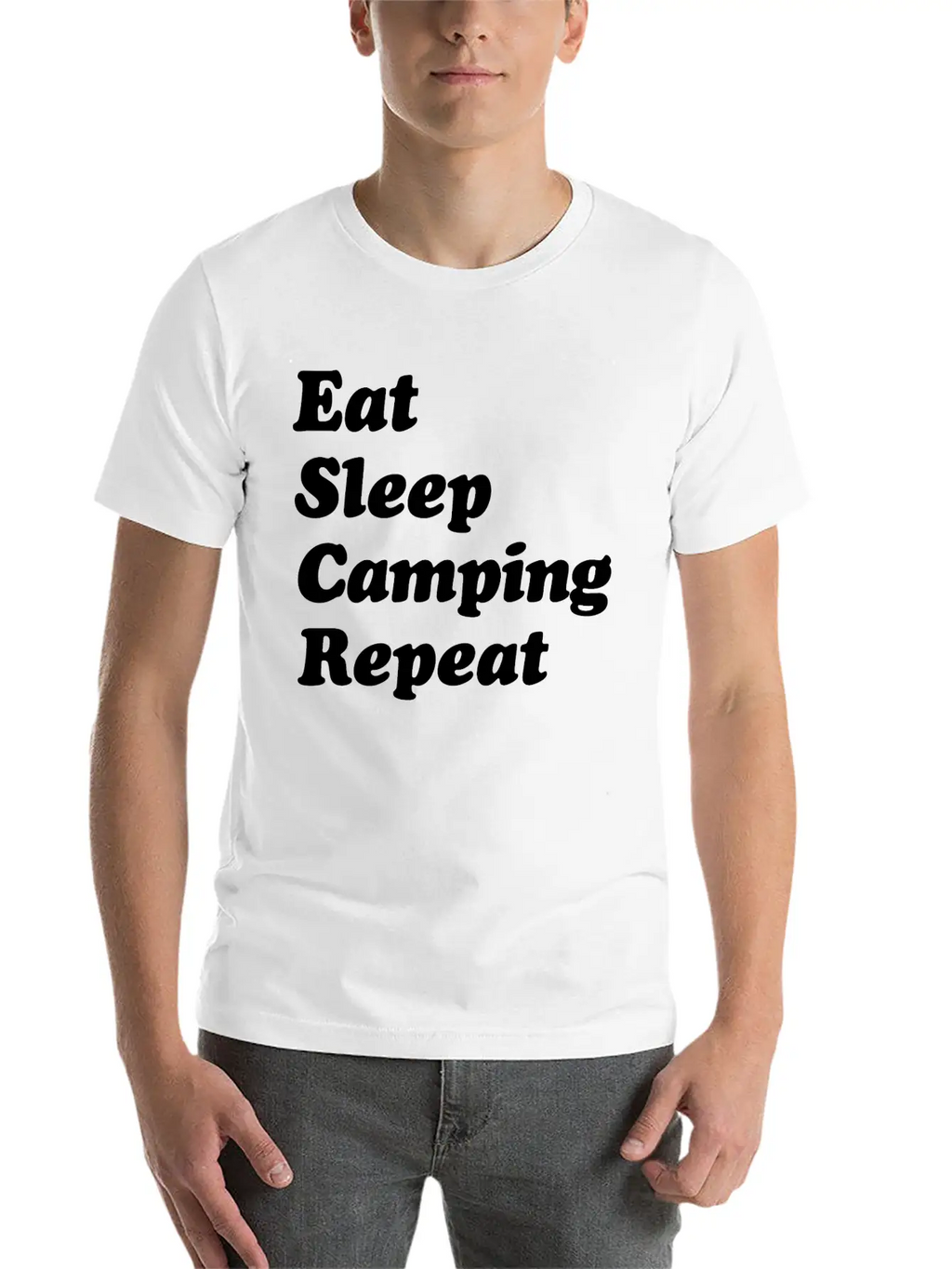 Eat Sleep Camping Repeat W Casual Graphic T-Shirt – Simple And Comfortable Daily Wear
