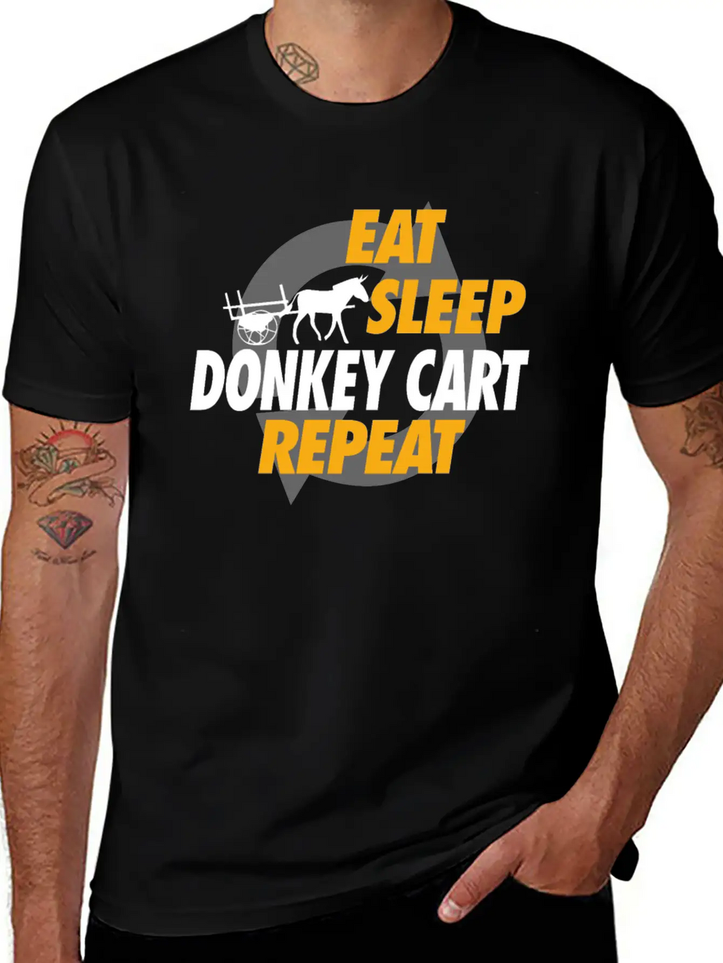 Eat Sleep Donkey Cart Repeat For Donkey Cart Rider Unisex Casual T-Shirt – Clean Design For Daily Comfort