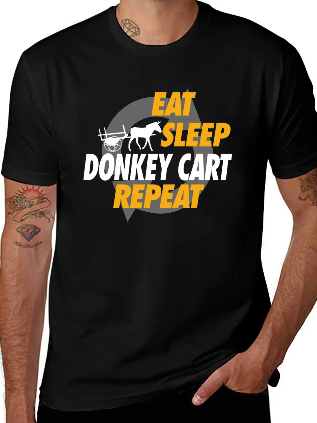 Eat Sleep Donkey Cart Repeat For Donkey Cart Rider Unisex Casual T-Shirt – Clean Design For Daily Comfort