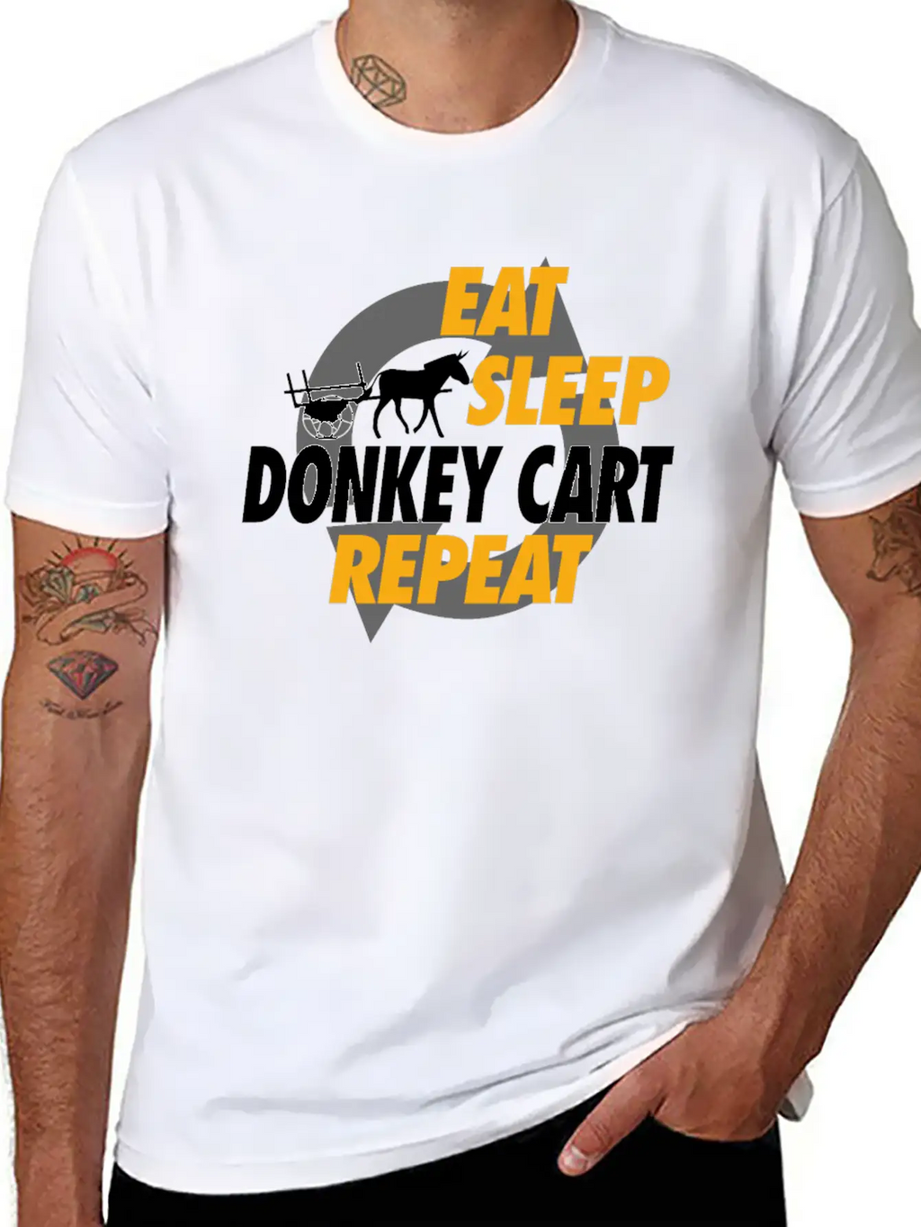 Eat Sleep Donkey Cart Repeat For Donkey Cart Rider Unisex Casual T-Shirt – Clean Design For Daily Comfort