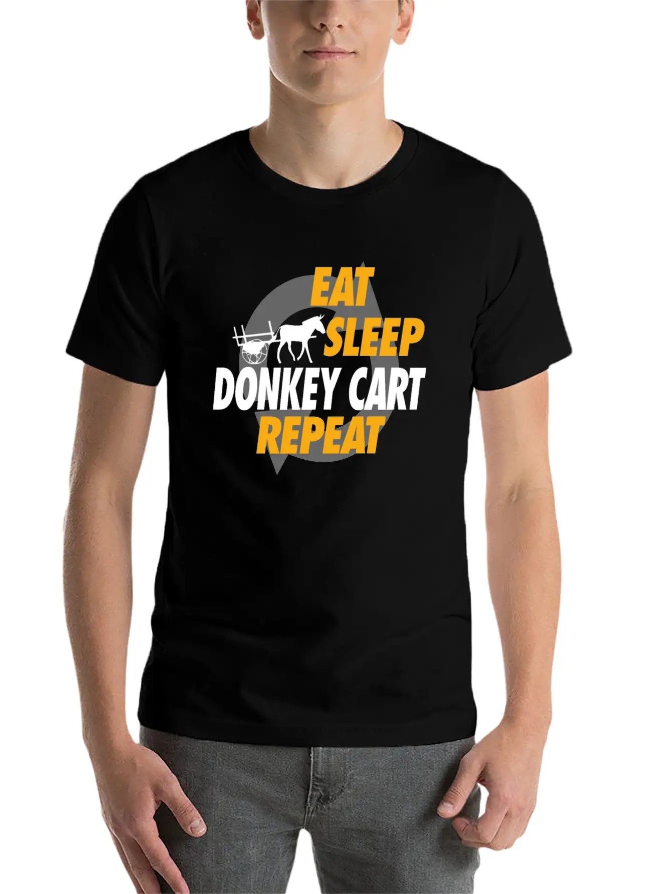 Eat Sleep Donkey Cart Repeat For Donkey Cart Rider Unisex Casual T-Shirt – Clean Design For Daily Comfort