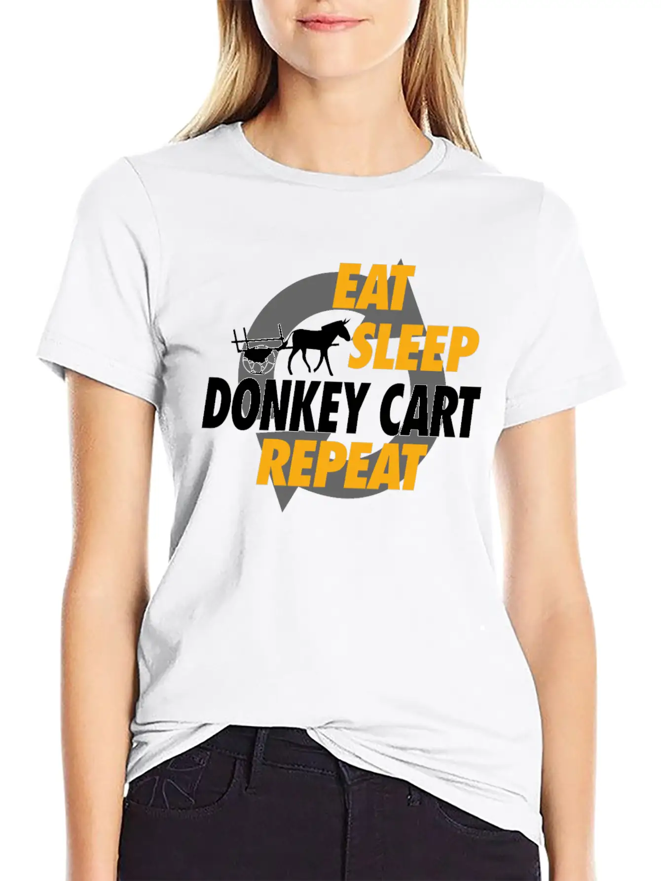 Eat Sleep Donkey Cart Repeat For Donkey Cart Rider Unisex Casual T-Shirt – Clean Design For Daily Comfort