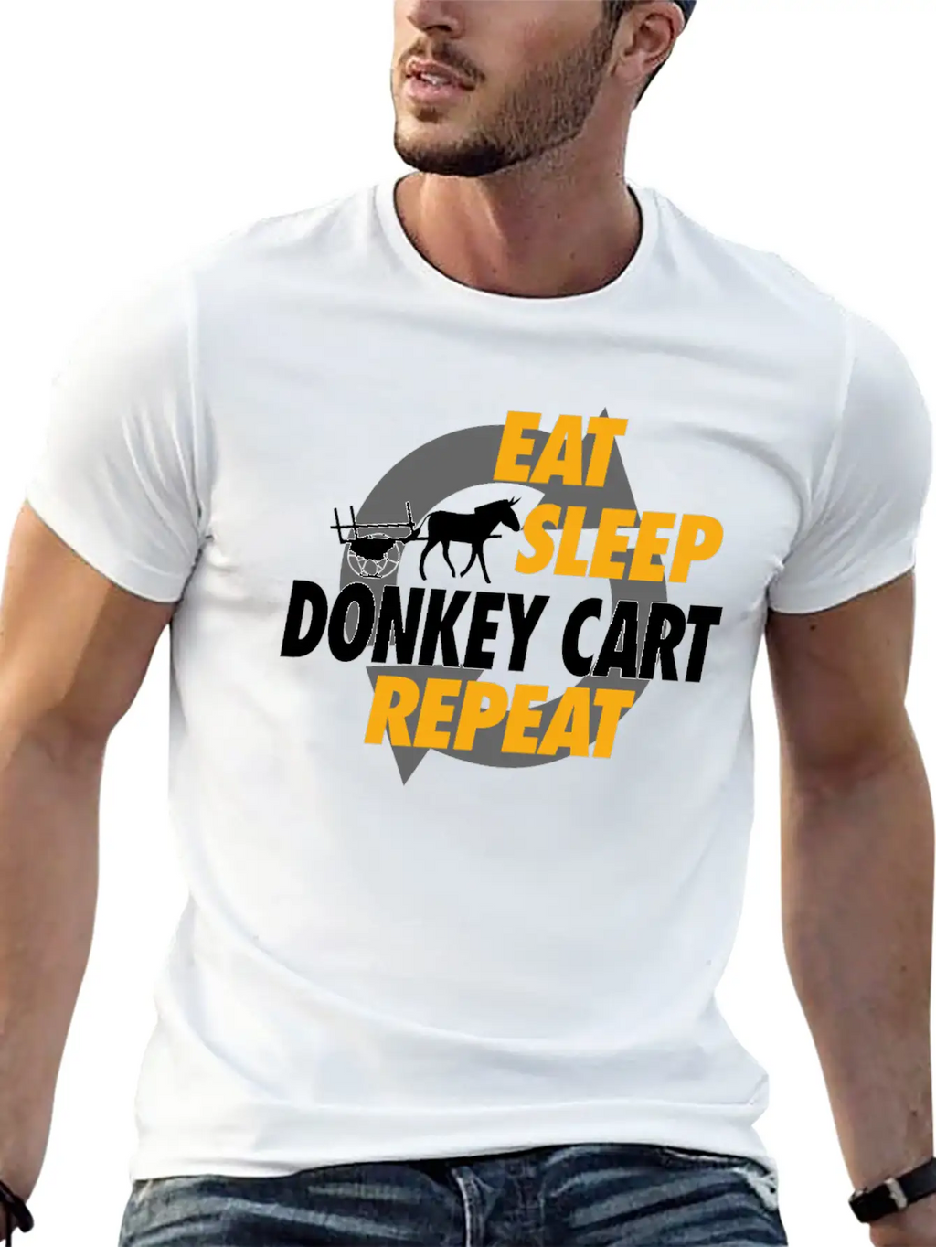 Eat Sleep Donkey Cart Repeat For Donkey Cart Rider Unisex Casual T-Shirt – Clean Design For Daily Comfort