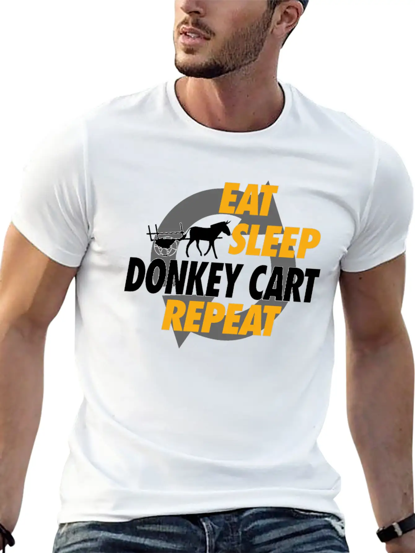 Eat Sleep Donkey Cart Repeat For Donkey Cart Rider Unisex Casual T-Shirt – Clean Design For Daily Comfort