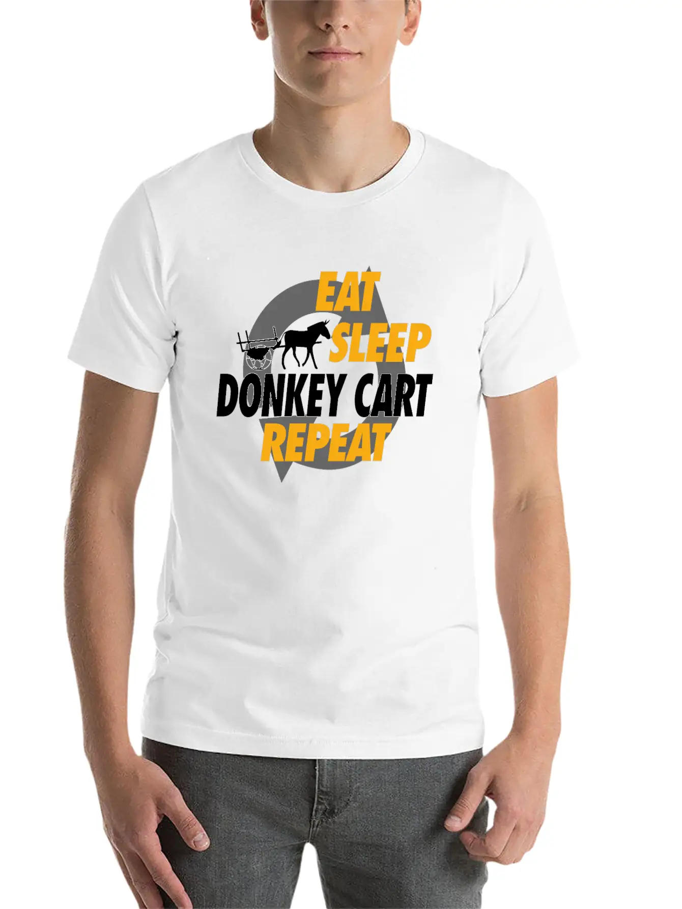 Eat Sleep Donkey Cart Repeat For Donkey Cart Rider Unisex Casual T-Shirt – Clean Design For Daily Comfort