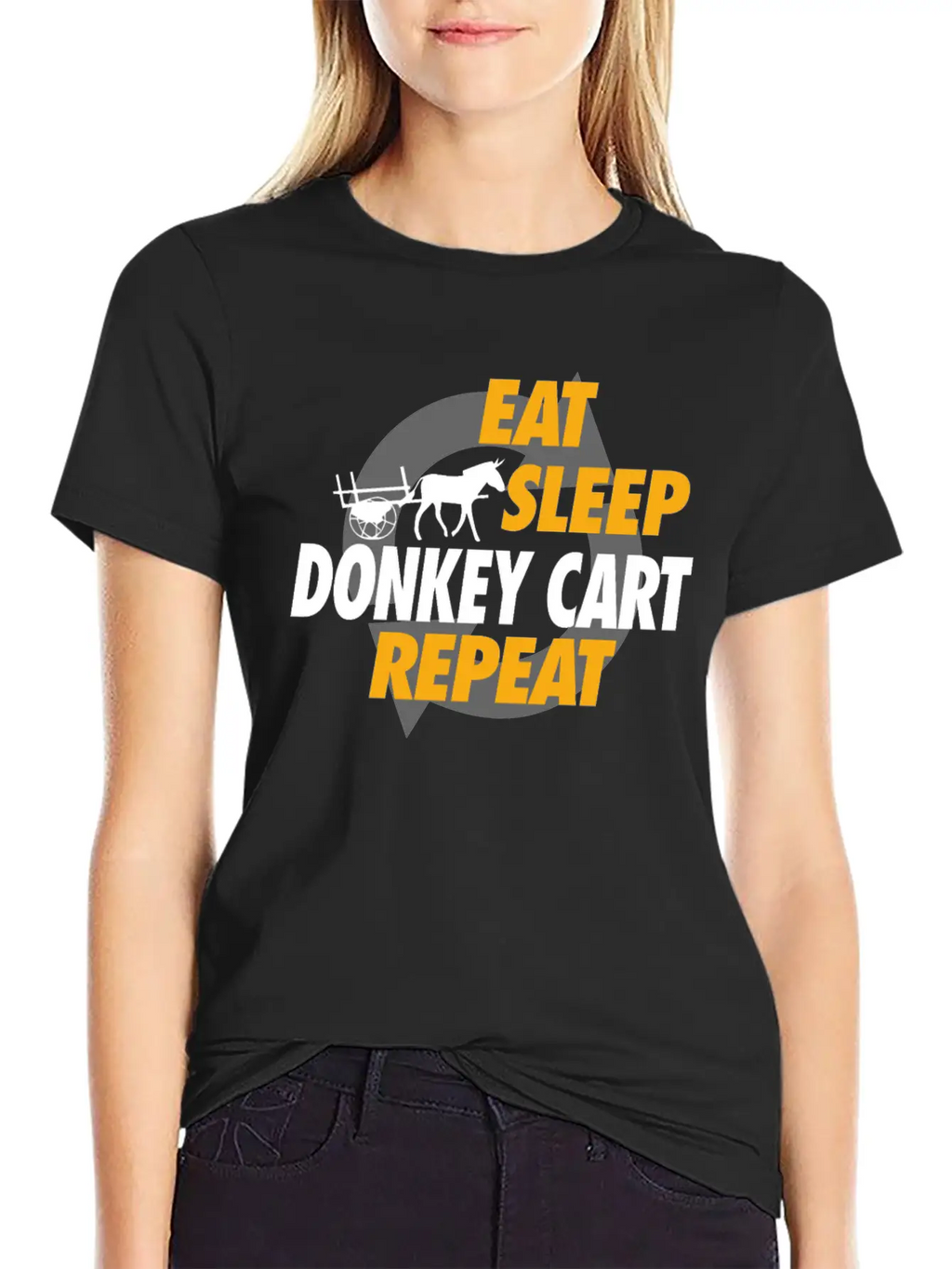 Eat Sleep Donkey Cart Repeat For Donkey Cart Rider Unisex Casual T-Shirt – Clean Design For Daily Comfort