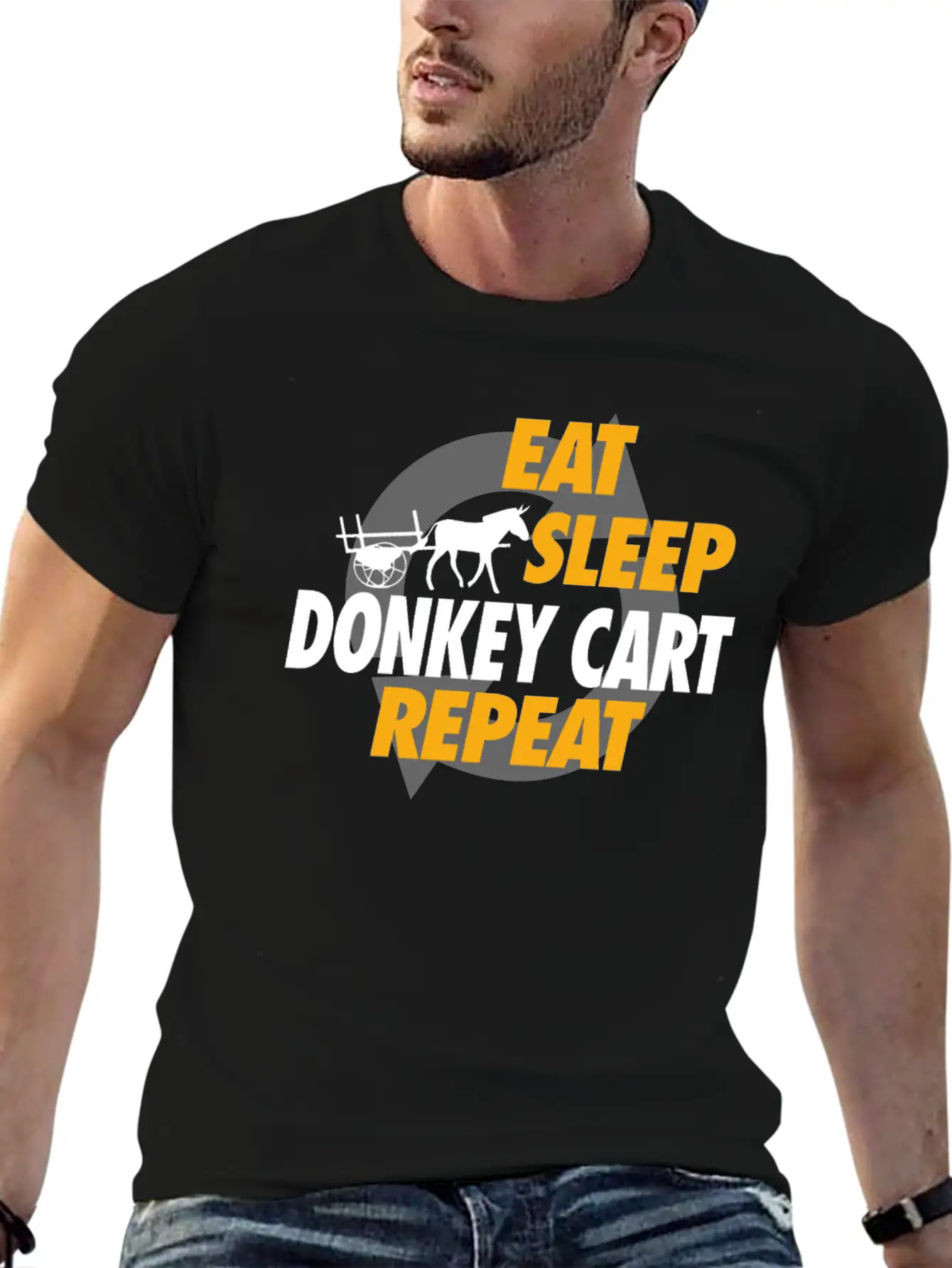 Eat Sleep Donkey Cart Repeat For Donkey Cart Rider Unisex Casual T-Shirt – Clean Design For Daily Comfort