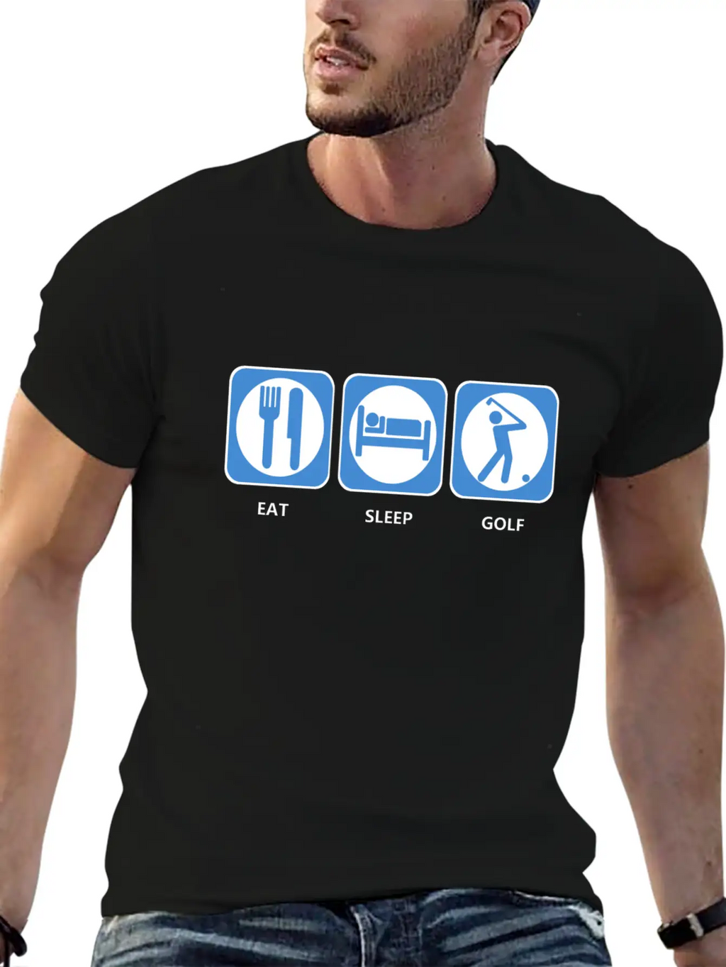 Eat Sleep Golf Casual Graphic T-Shirt – Simple And Comfortable Daily Wear