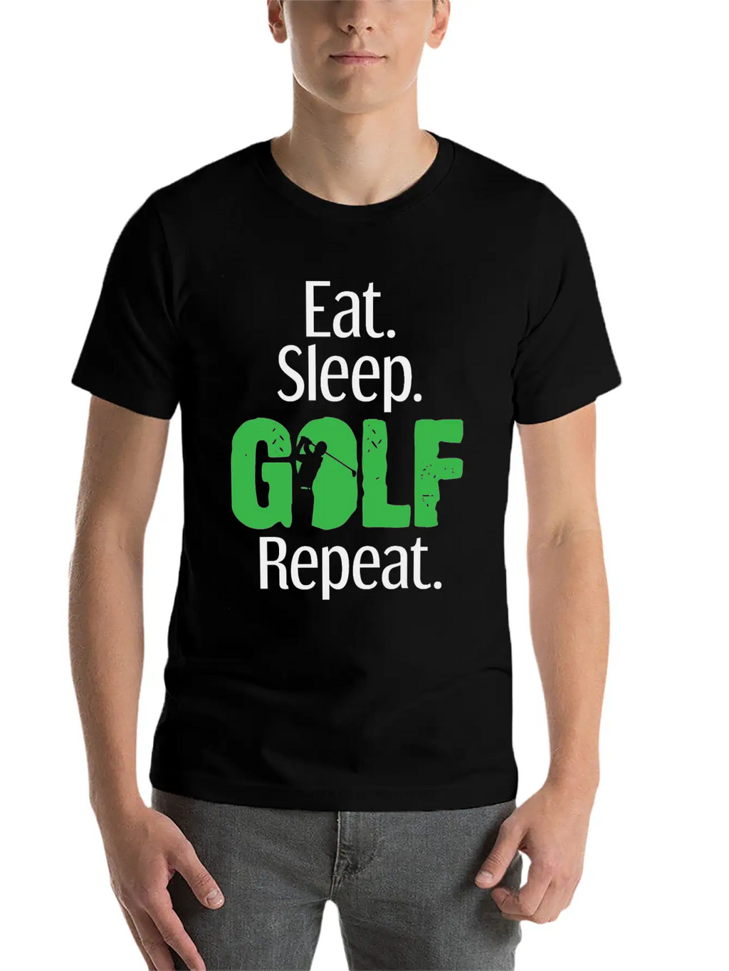 Eat Sleep Golf Golfing Golfer Club Caddy Golfers Essential Cotton Tee For Daily Outfits – Unisex Style