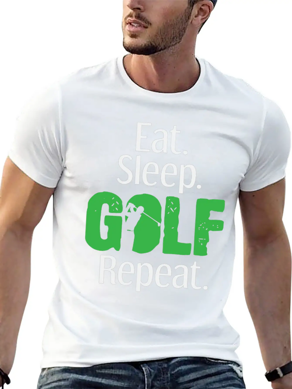 Eat Sleep Golf Golfing Golfer Club Caddy Golfers Essential Cotton Tee For Daily Outfits – Unisex Style