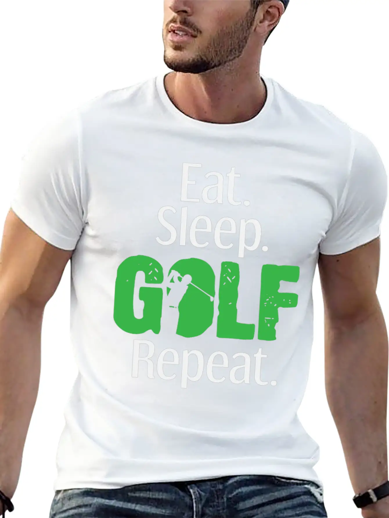 Eat Sleep Golf Golfing Golfer Club Caddy Golfers Essential Cotton Tee For Daily Outfits – Unisex Style