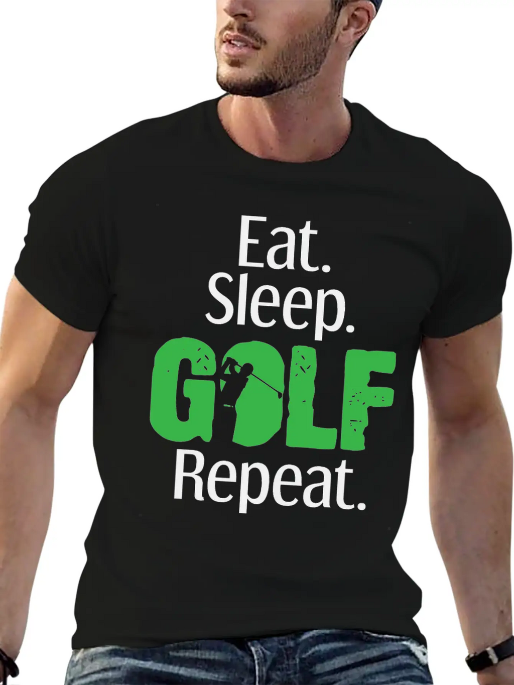 Eat Sleep Golf Golfing Golfer Club Caddy Golfers Essential Cotton Tee For Daily Outfits – Unisex Style