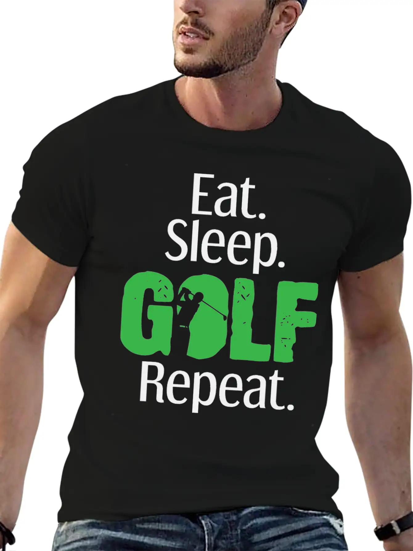 Eat Sleep Golf Golfing Golfer Club Caddy Golfers Essential Cotton Tee For Daily Outfits – Unisex Style