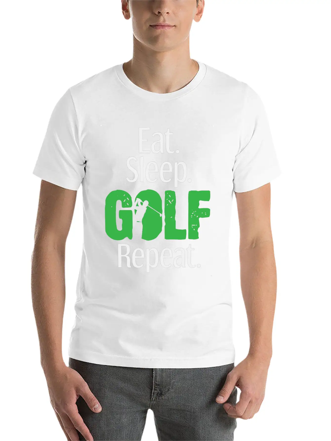 Eat Sleep Golf Golfing Golfer Club Caddy Golfers Essential Cotton Tee For Daily Outfits – Unisex Style