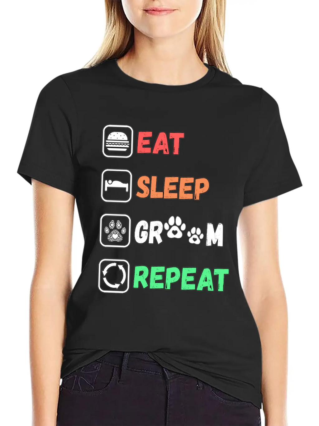 Eat Sleep Groom Repeat Unisex Casual T-Shirt – Clean Design For Daily Comfort
