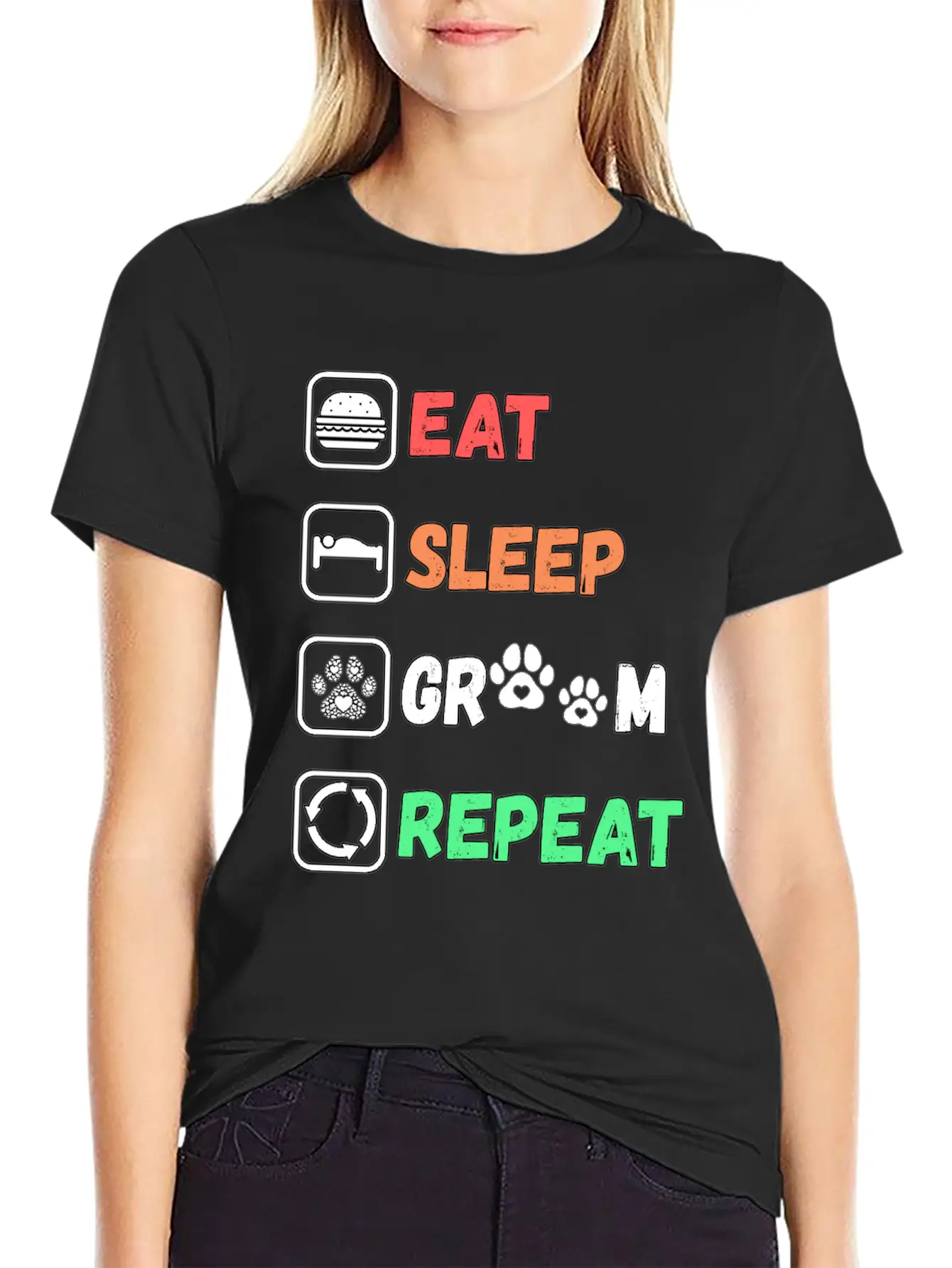 Eat Sleep Groom Repeat Unisex Casual T-Shirt – Clean Design For Daily Comfort