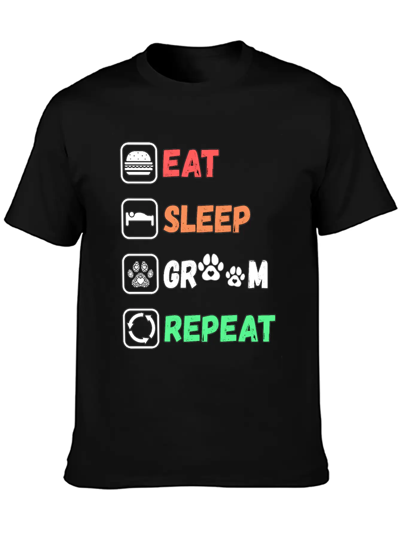 Eat Sleep Groom Repeat Unisex Casual T-Shirt – Clean Design For Daily Comfort
