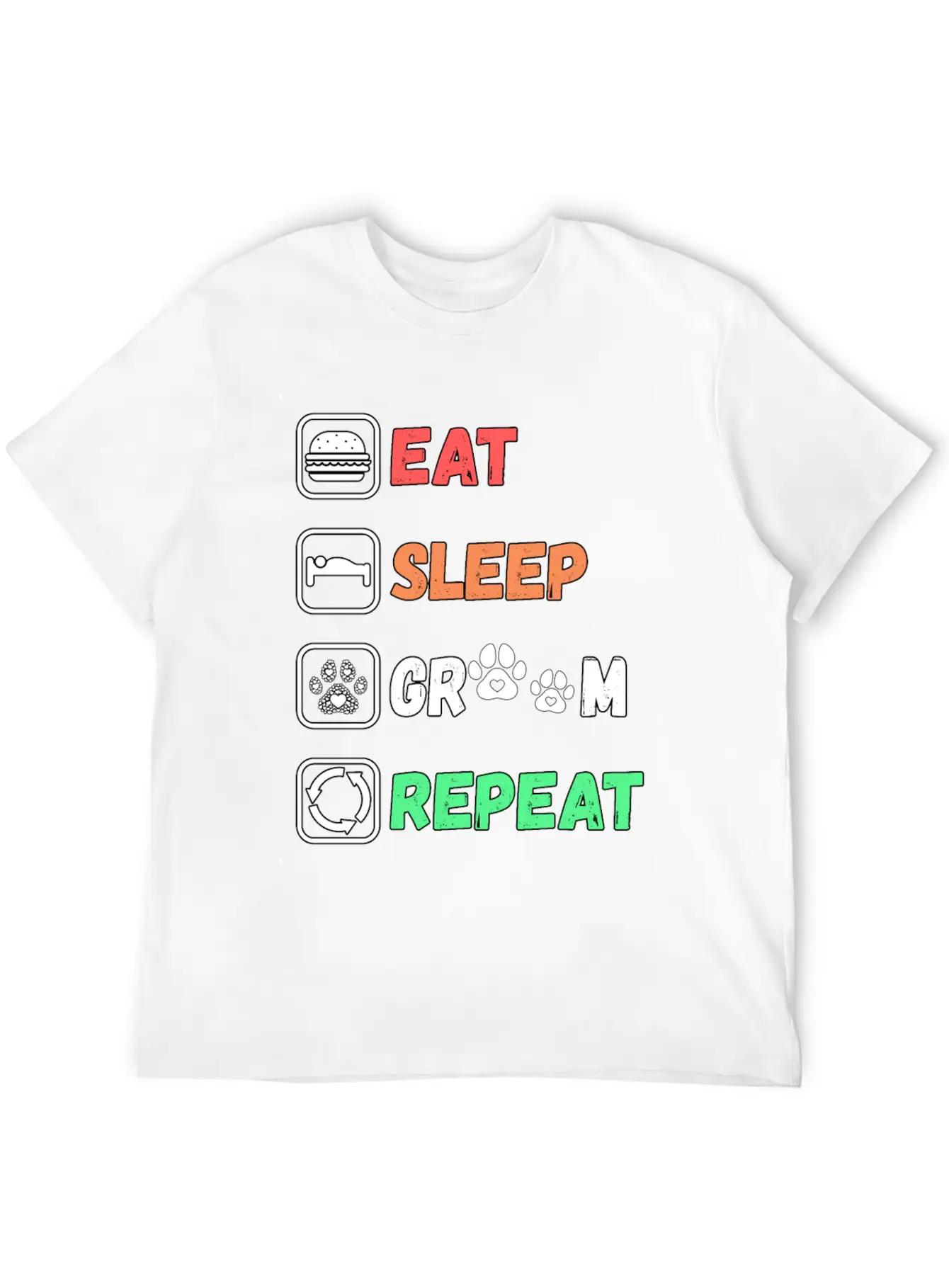 Eat Sleep Groom Repeat Unisex Casual T-Shirt – Clean Design For Daily Comfort