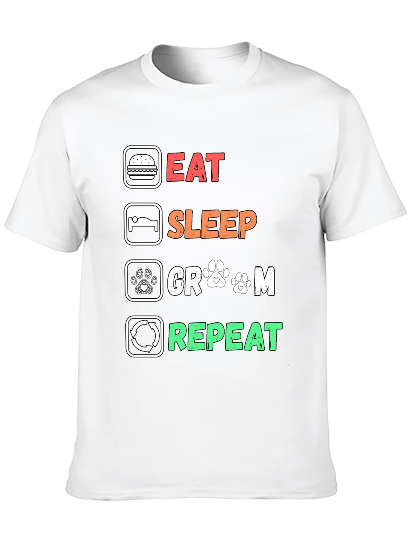 Eat Sleep Groom Repeat Unisex Casual T-Shirt – Clean Design For Daily Comfort