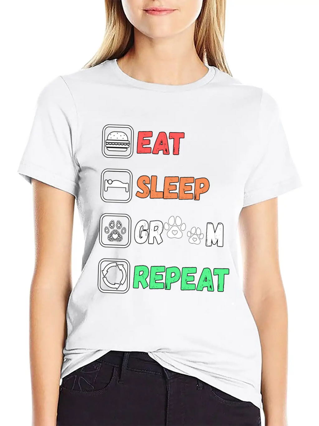 Eat Sleep Groom Repeat Unisex Casual T-Shirt – Clean Design For Daily Comfort