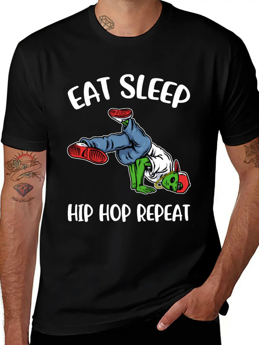 Eat Sleep Hip Hop Funny Hip Hop Gift Essential Cotton Tee For Daily Outfits – Unisex Style