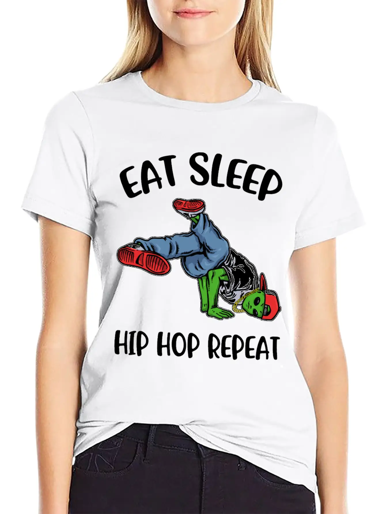 Eat Sleep Hip Hop Funny Hip Hop Gift Essential Cotton Tee For Daily Outfits – Unisex Style