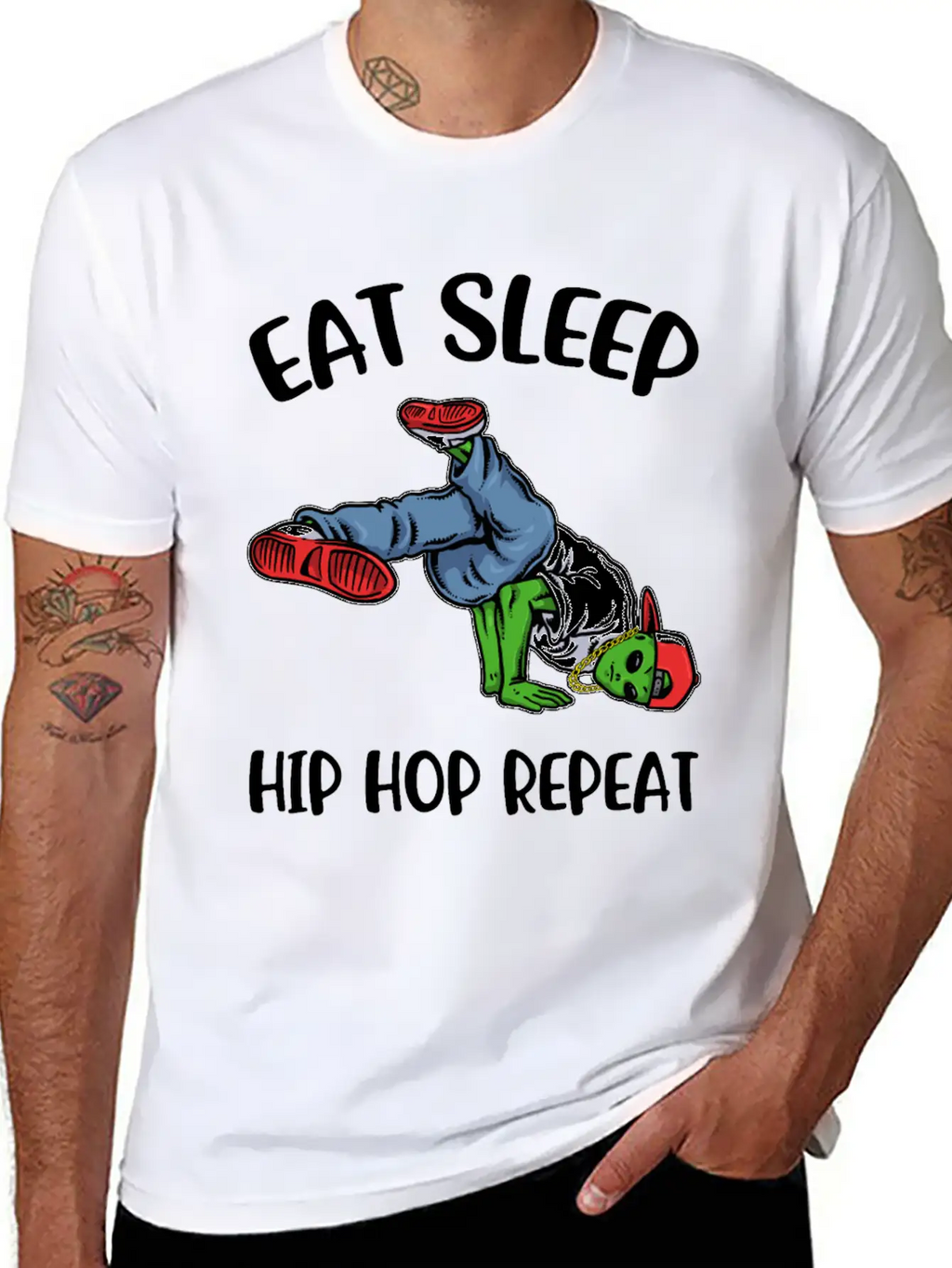 Eat Sleep Hip Hop Funny Hip Hop Gift Essential Cotton Tee For Daily Outfits – Unisex Style