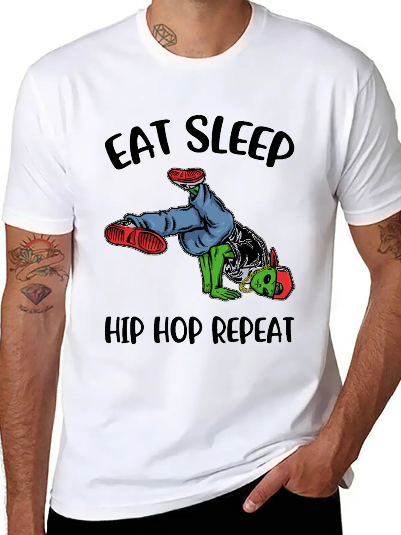 Eat Sleep Hip Hop Funny Hip Hop Gift Essential Cotton Tee For Daily Outfits – Unisex Style