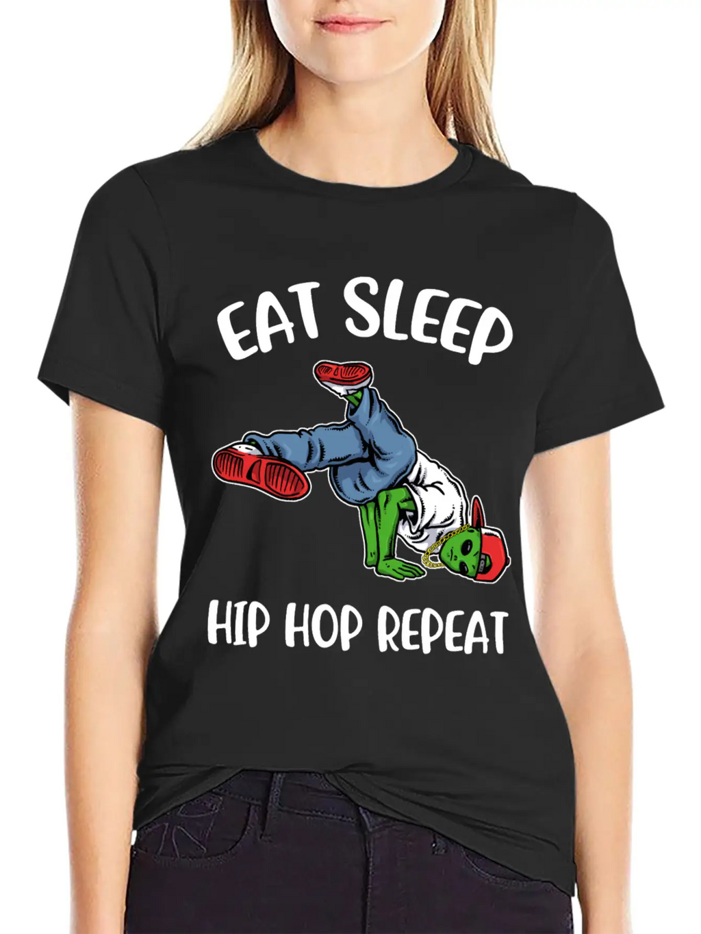 Eat Sleep Hip Hop Funny Hip Hop Gift Essential Cotton Tee For Daily Outfits – Unisex Style