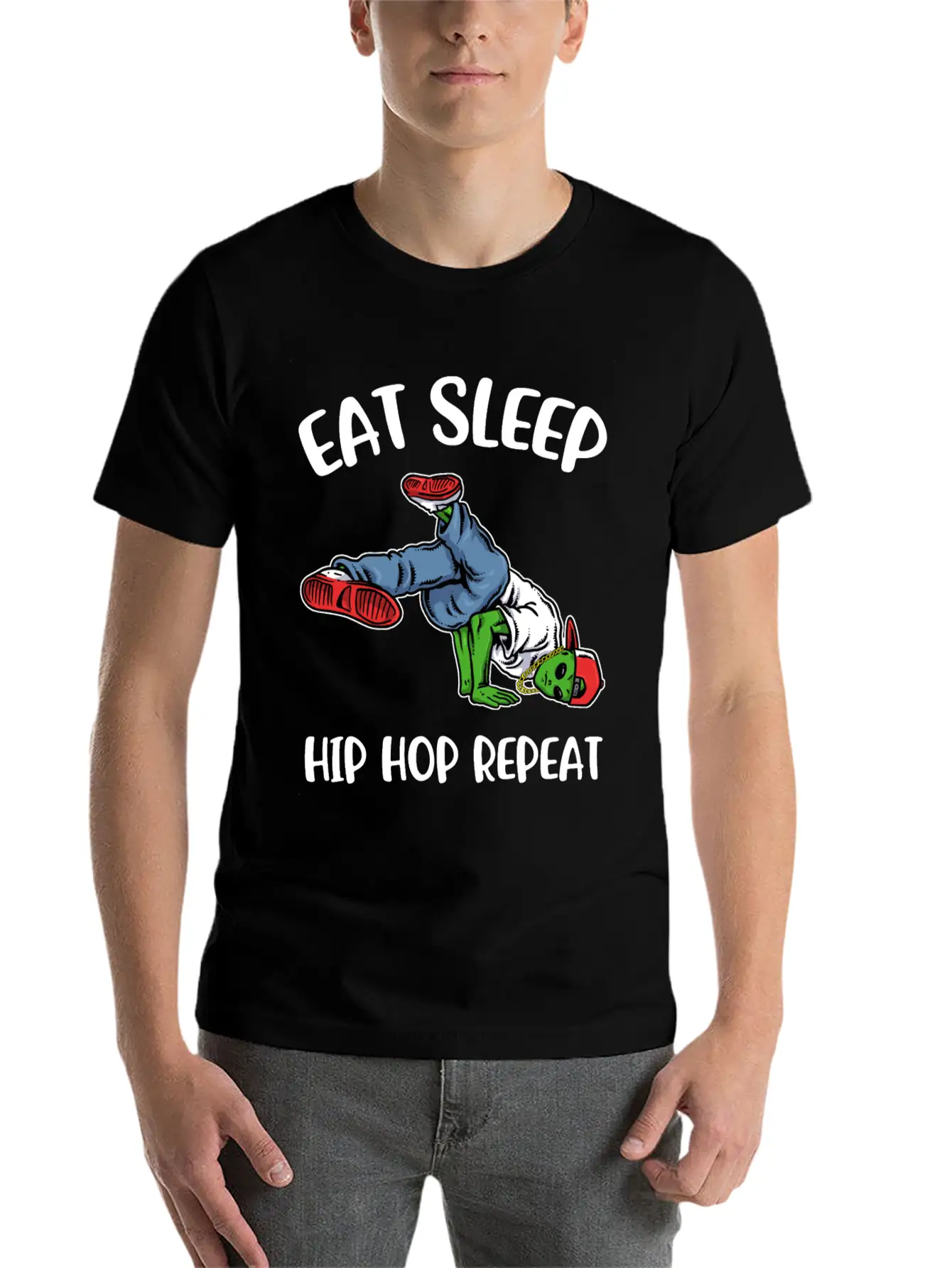 Eat Sleep Hip Hop Funny Hip Hop Gift Essential Cotton Tee For Daily Outfits – Unisex Style