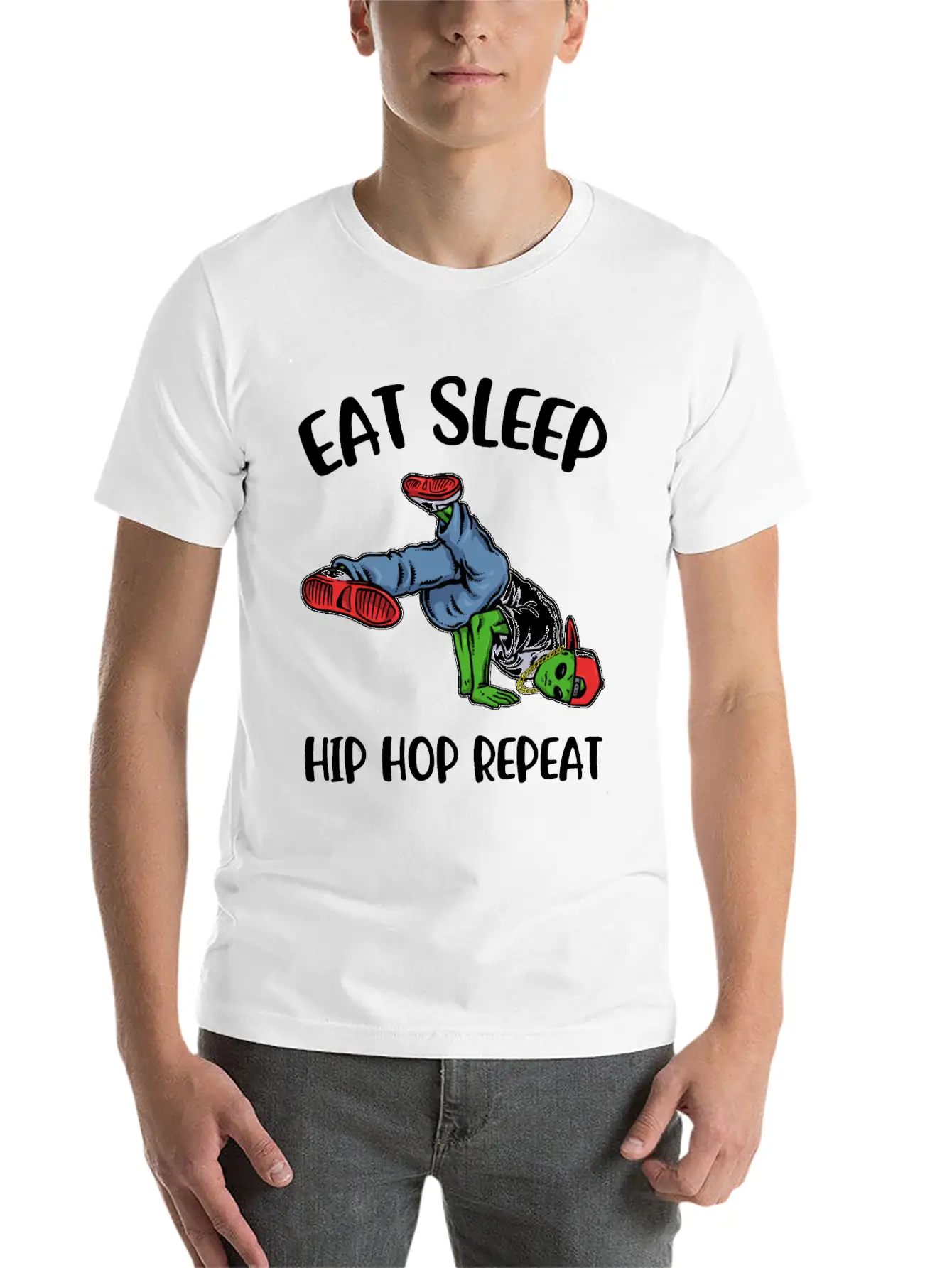 Eat Sleep Hip Hop Funny Hip Hop Gift Essential Cotton Tee For Daily Outfits – Unisex Style