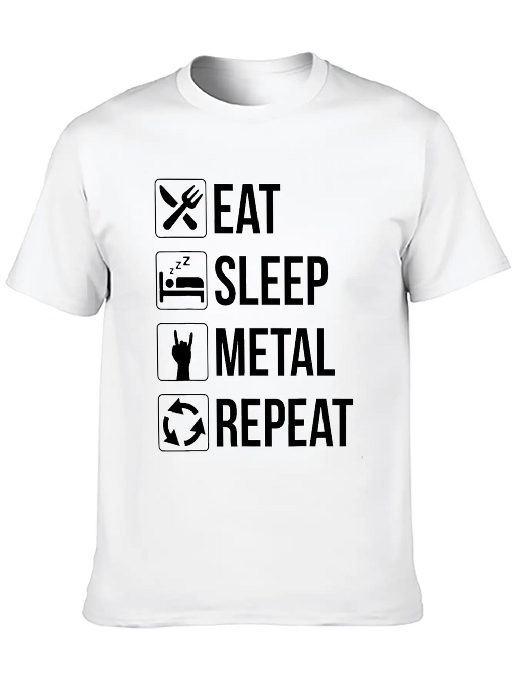Eat Sleep Metal Repeat Stylish Everyday T-Shirt – Unisex Basic Cotton Tee