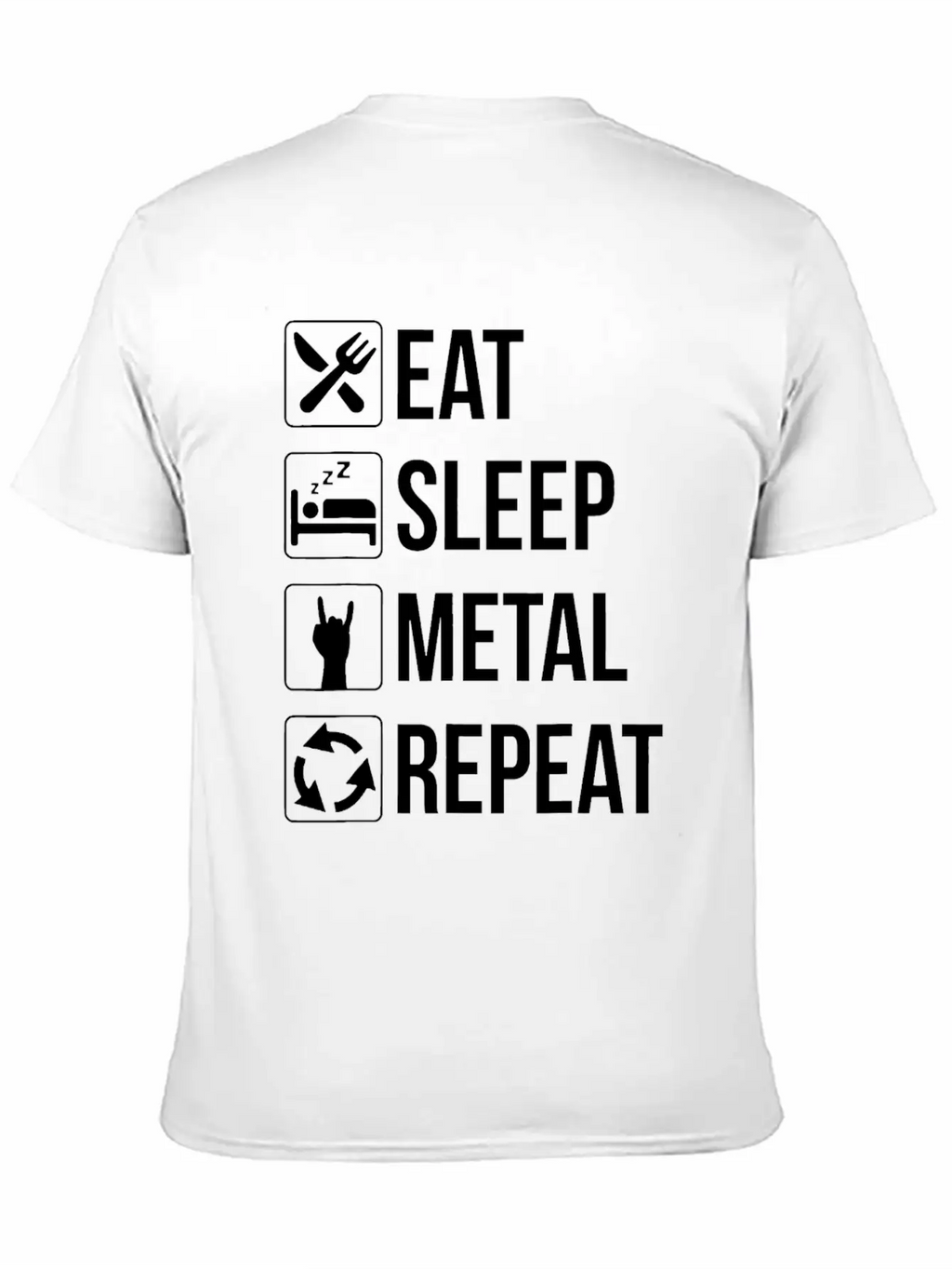 Eat Sleep Metal Repeat Stylish Everyday T-Shirt – Unisex Basic Cotton Tee
