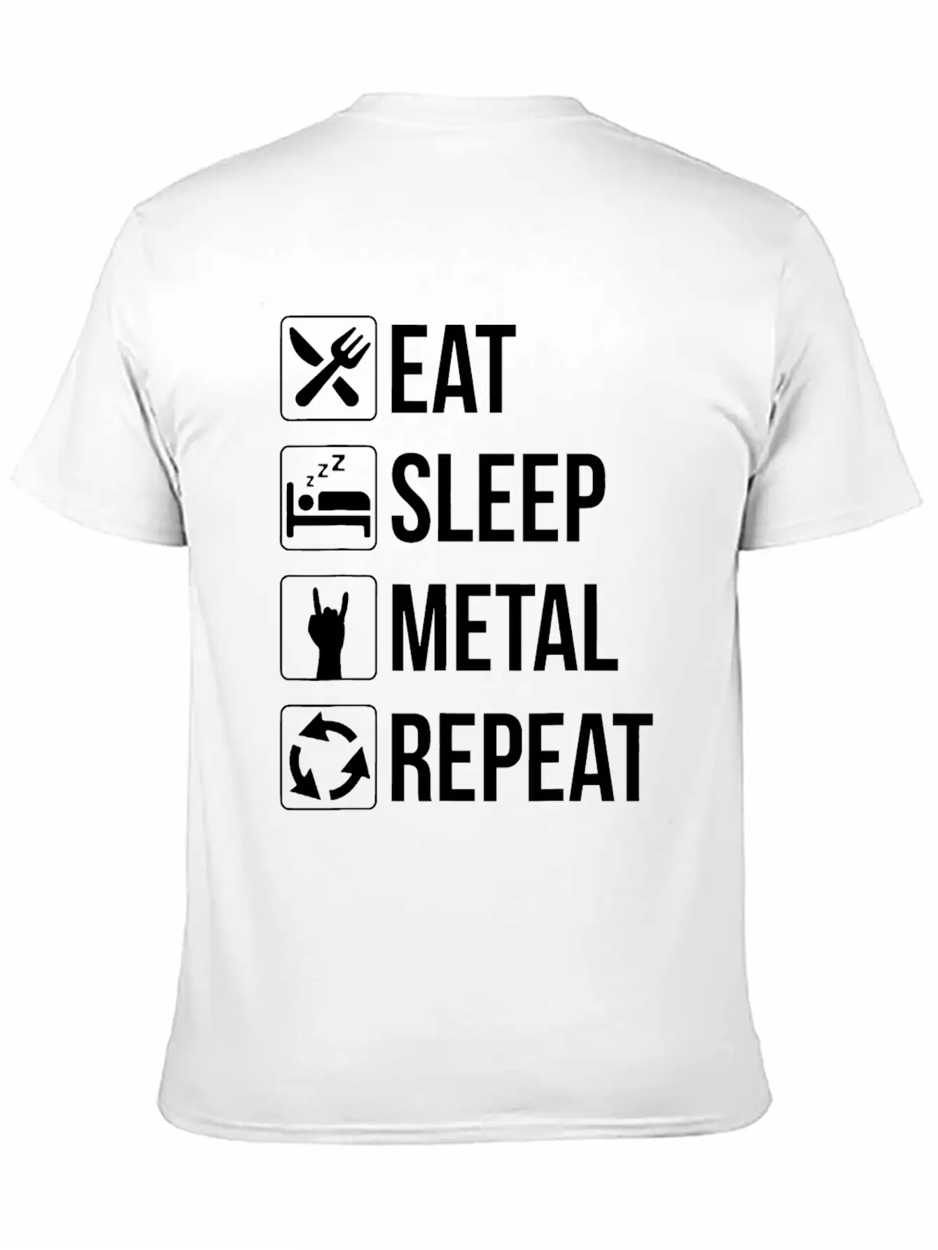 Eat Sleep Metal Repeat Stylish Everyday T-Shirt – Unisex Basic Cotton Tee