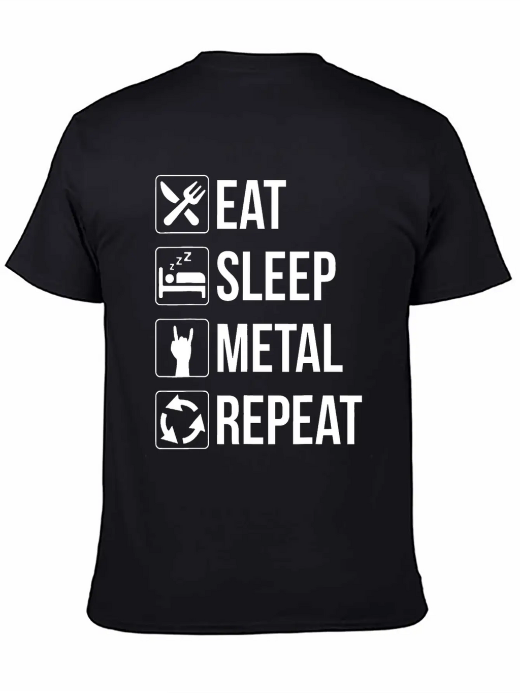 Eat Sleep Metal Repeat Stylish Everyday T-Shirt – Unisex Basic Cotton Tee