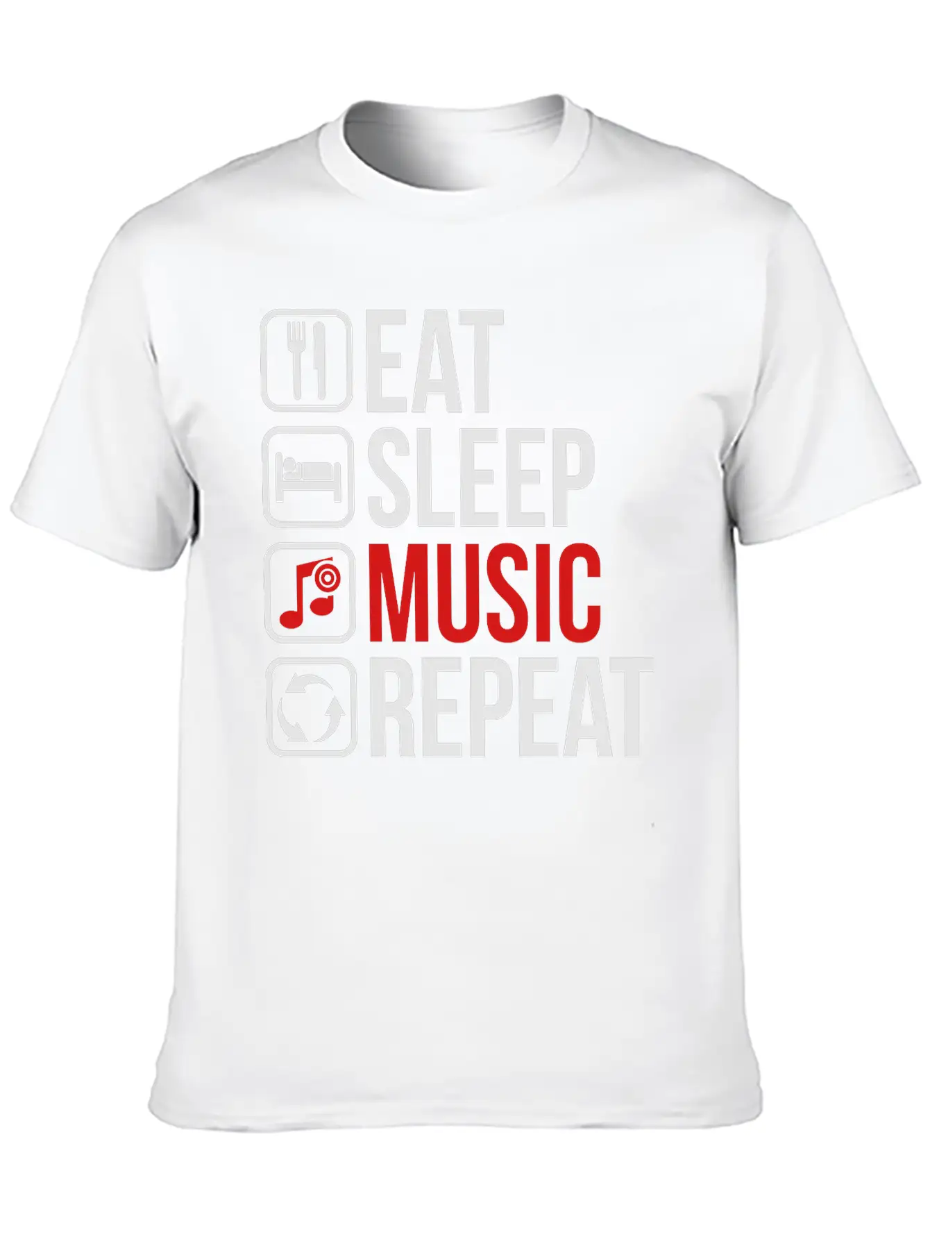 Eat Sleep Music Repeat Unisex Casual T-Shirt – Clean Design For Daily Comfort