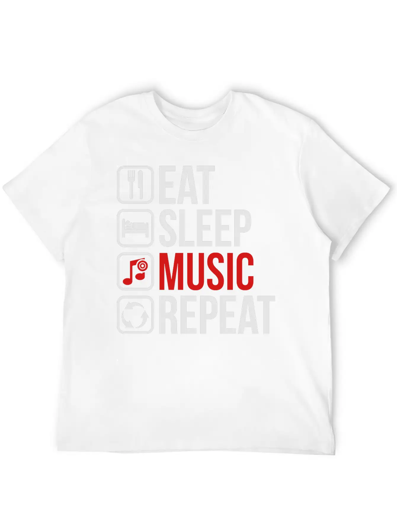 Eat Sleep Music Repeat Unisex Casual T-Shirt – Clean Design For Daily Comfort