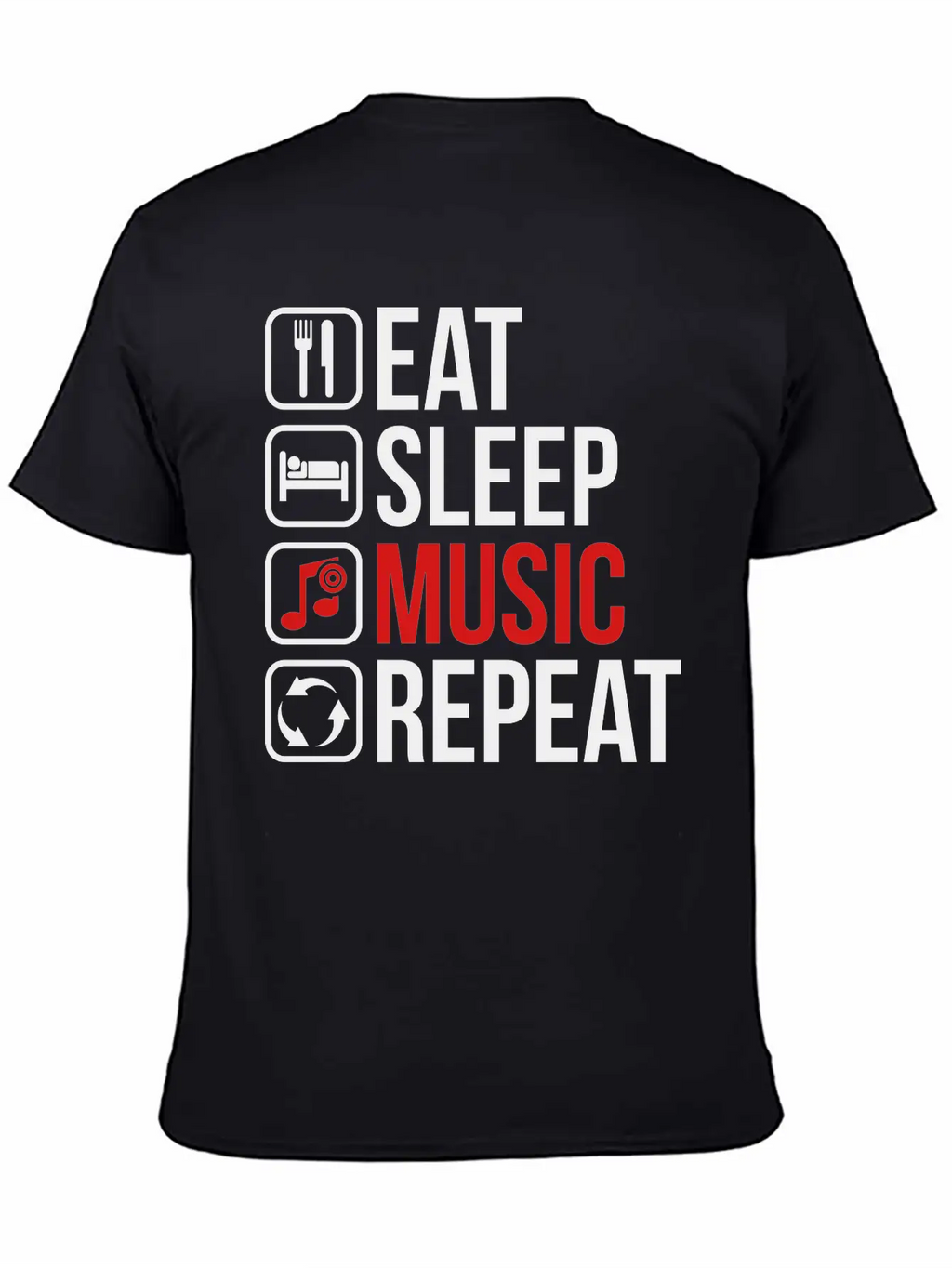 Eat Sleep Music Repeat Unisex Casual T-Shirt – Clean Design For Daily Comfort