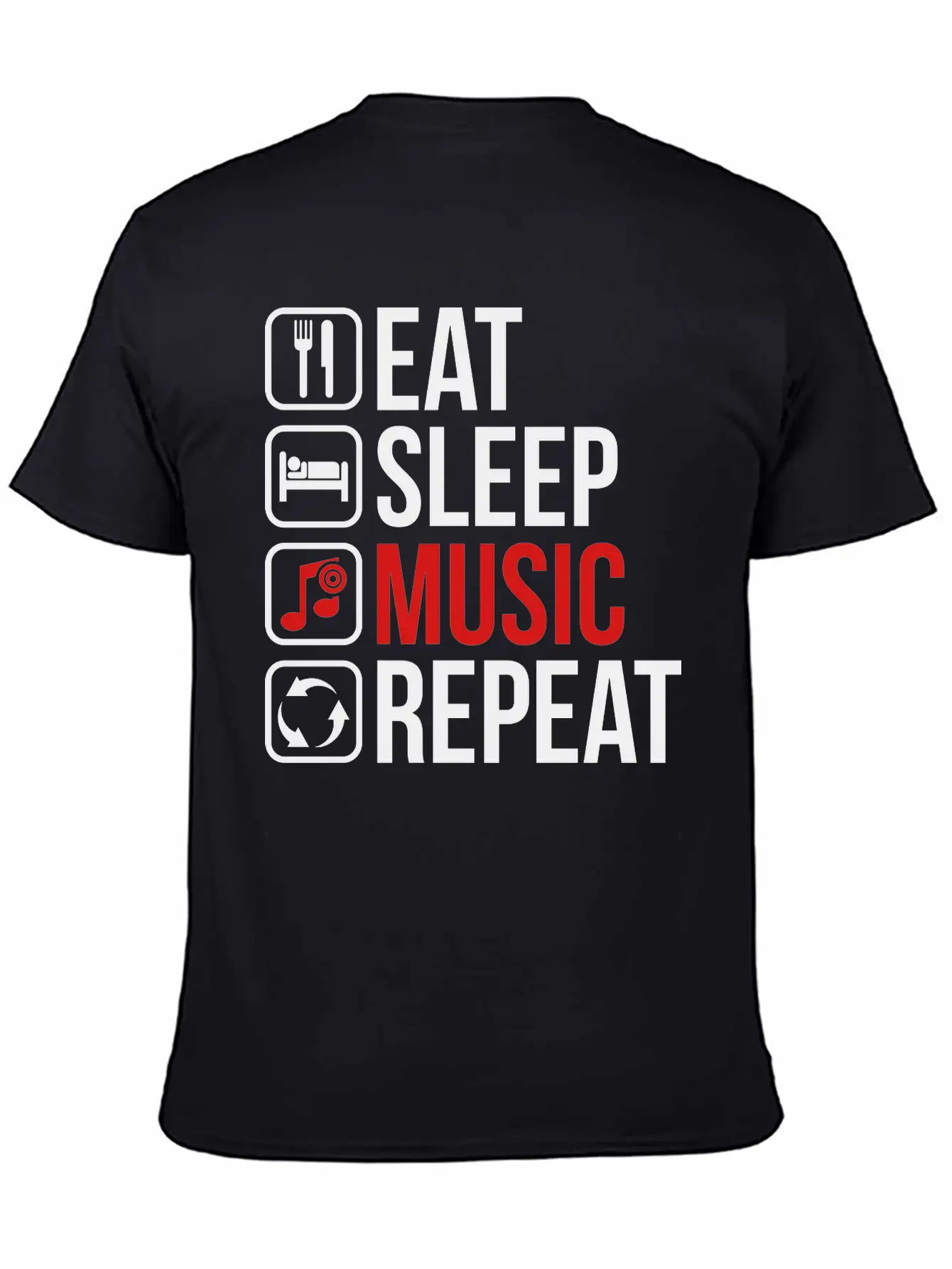 Eat Sleep Music Repeat Unisex Casual T-Shirt – Clean Design For Daily Comfort