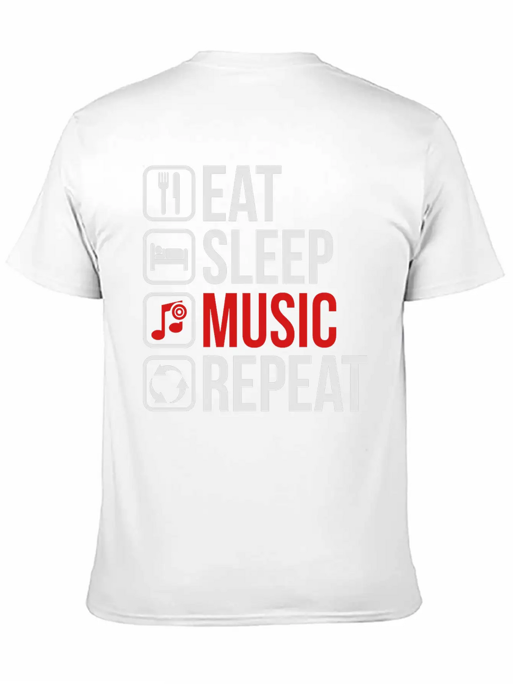 Eat Sleep Music Repeat Unisex Casual T-Shirt – Clean Design For Daily Comfort