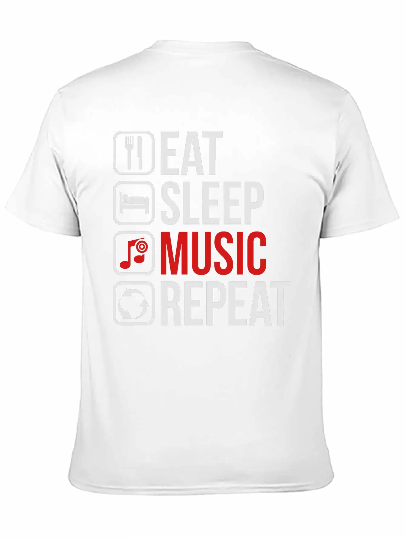 Eat Sleep Music Repeat Unisex Casual T-Shirt – Clean Design For Daily Comfort