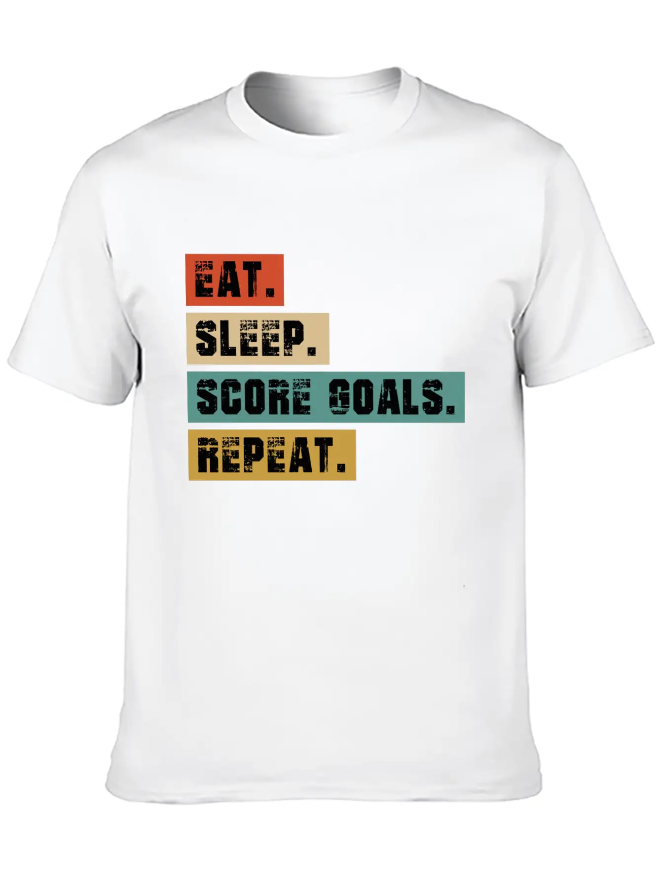 Eat, Sleep, Score Goals Casual Graphic T-Shirt – Simple And Comfortable Daily Wear