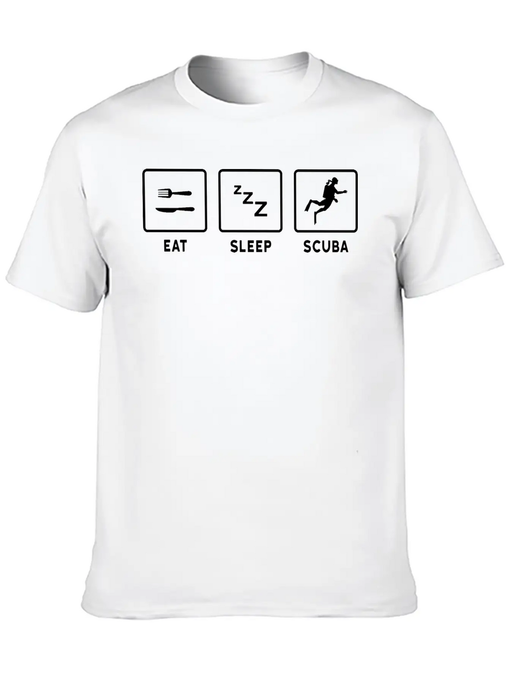 Eat Sleep Scuba Unisex Short Sleeve Soft Cotton T-Shirt – Casual Everyday Wear