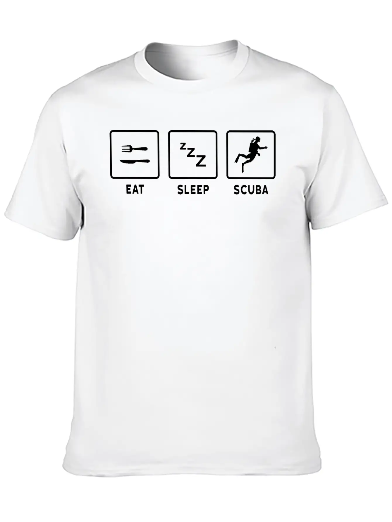 Eat Sleep Scuba Unisex Short Sleeve Soft Cotton T-Shirt – Casual Everyday Wear