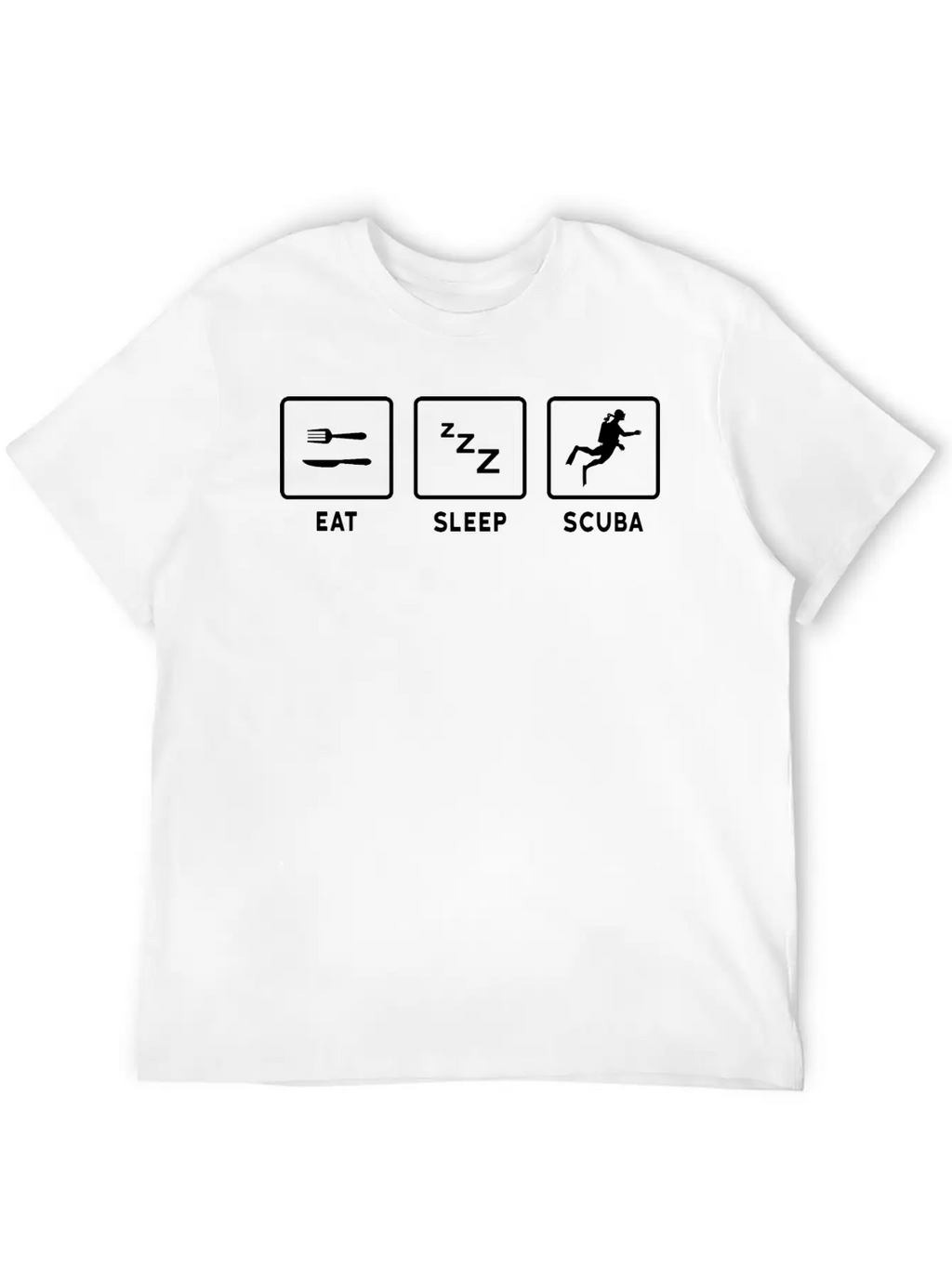 Eat Sleep Scuba Unisex Short Sleeve Soft Cotton T-Shirt – Casual Everyday Wear