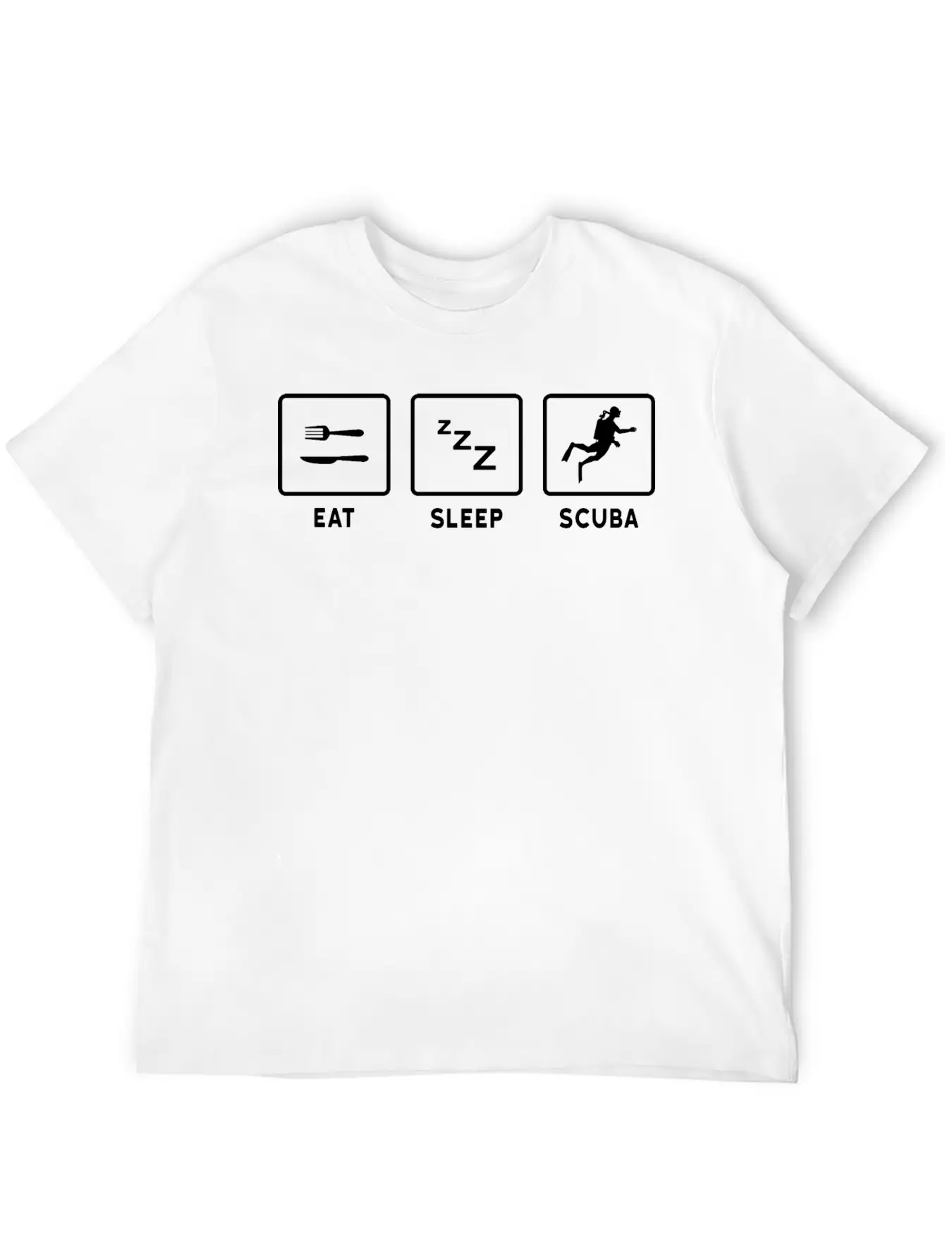 Eat Sleep Scuba Unisex Short Sleeve Soft Cotton T-Shirt – Casual Everyday Wear