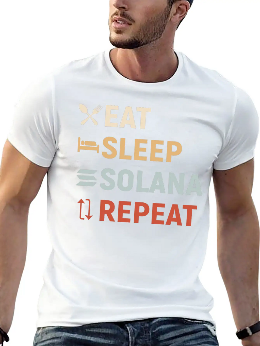 Eat Sleep SOLANA Repeat - Crypto SOL Unisex Casual T-Shirt – Clean Design For Daily Comfort