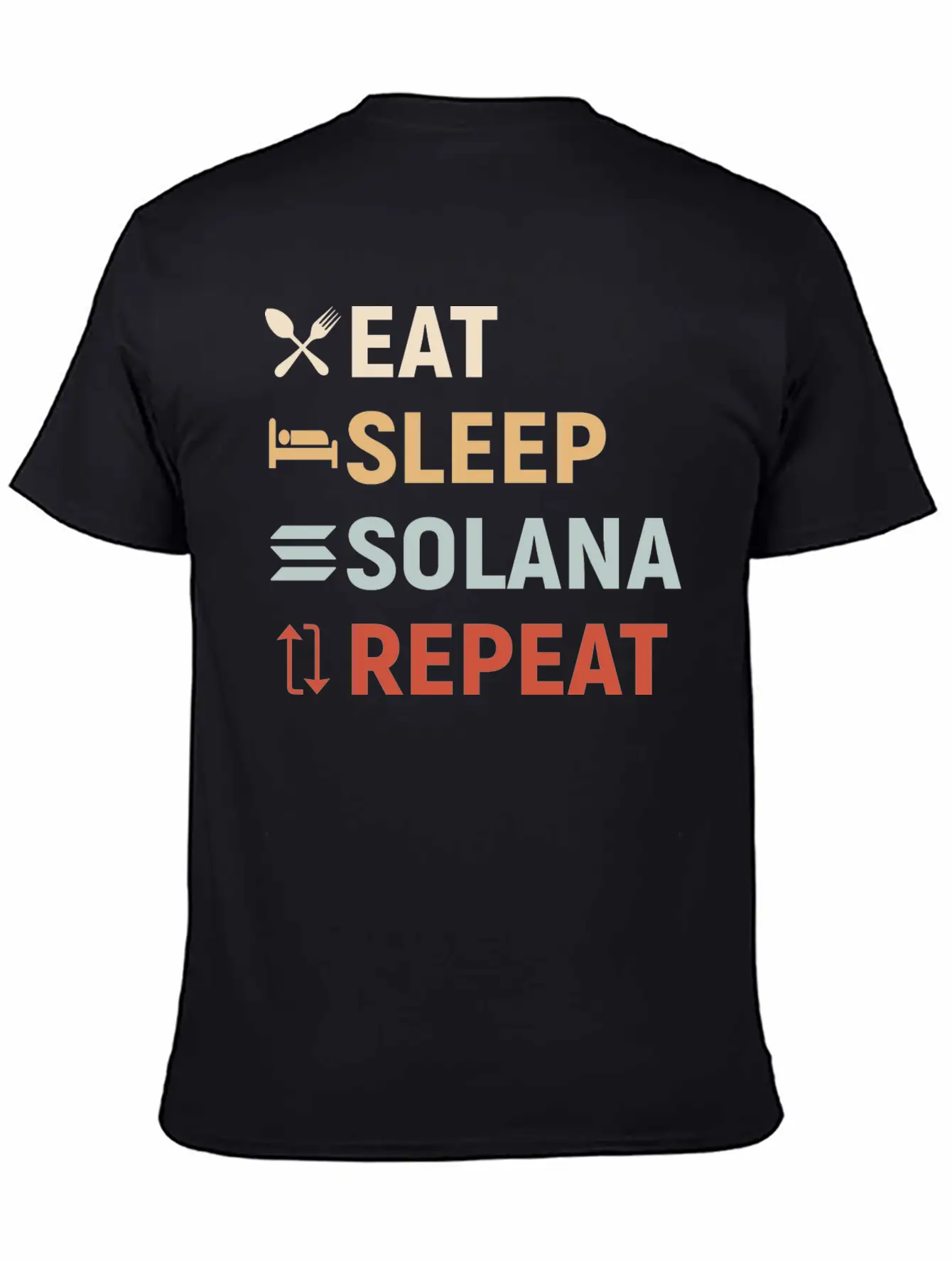 Eat Sleep SOLANA Repeat - Crypto SOL Unisex Casual T-Shirt – Clean Design For Daily Comfort