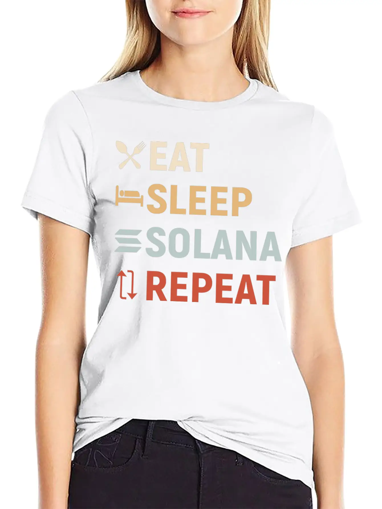 Eat Sleep SOLANA Repeat - Crypto SOL Unisex Casual T-Shirt – Clean Design For Daily Comfort