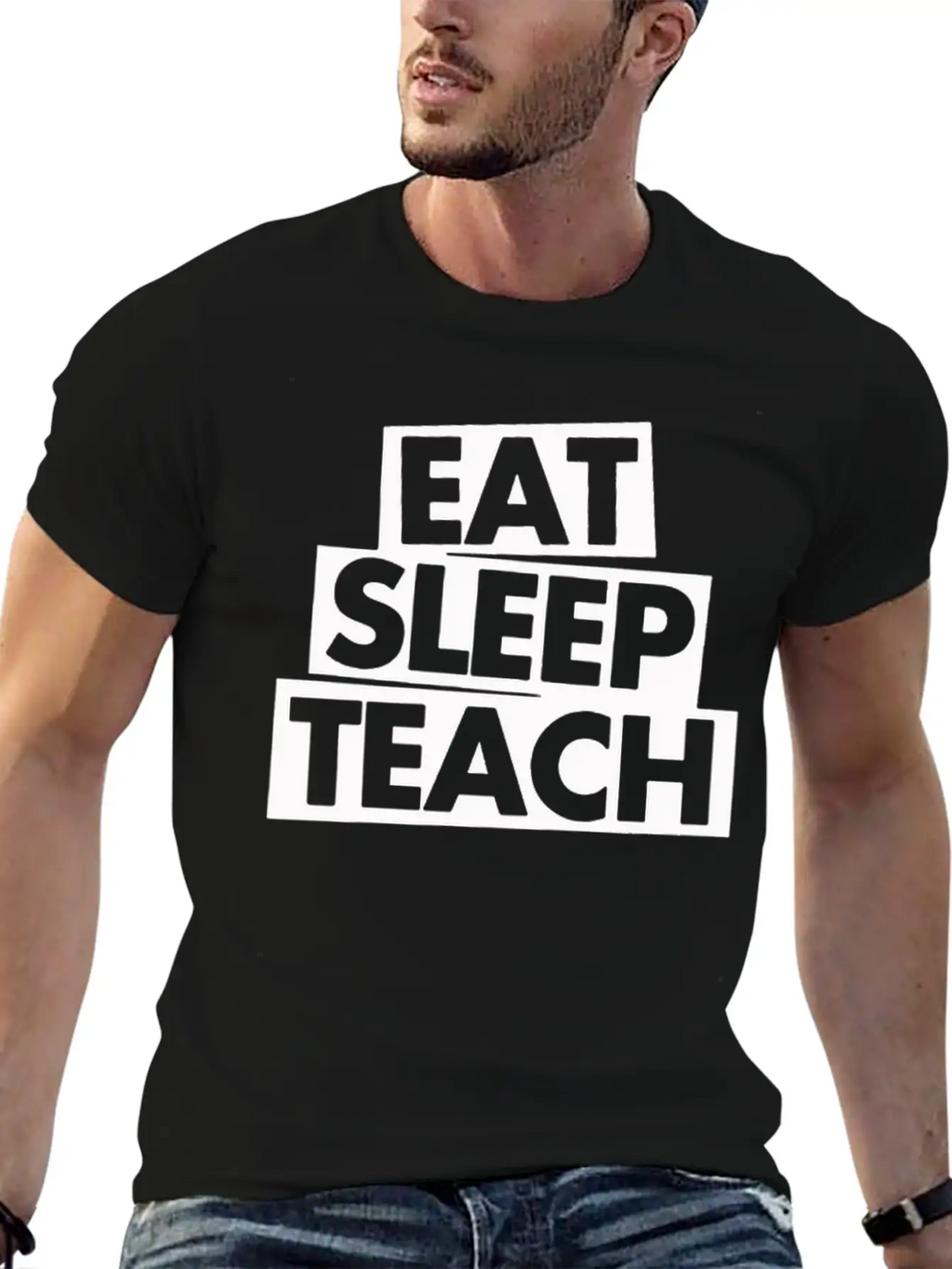 Eat Sleep Teach Unisex Casual T-Shirt – Clean Design For Daily Comfort